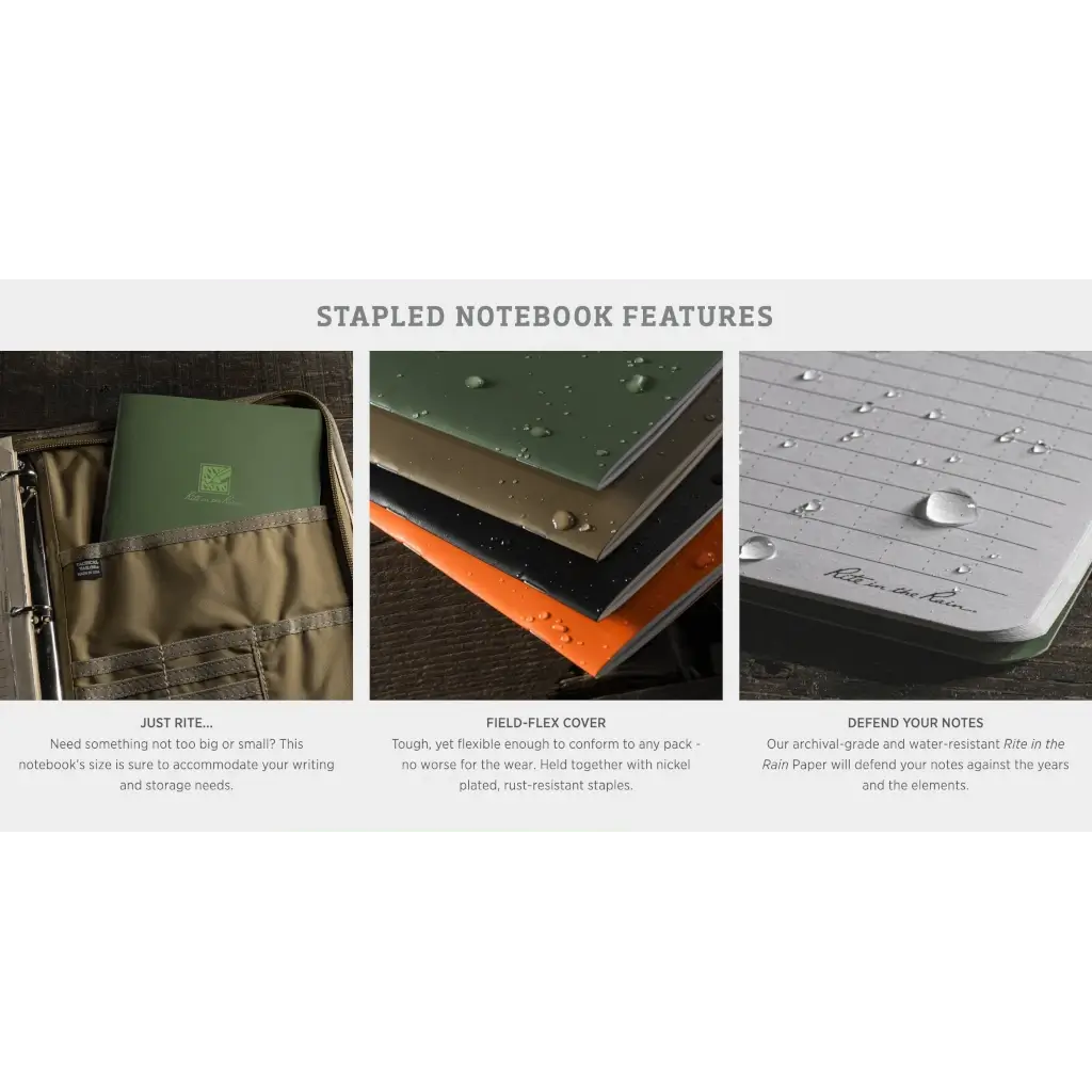 Rite in the Rain Large Stapled Notebook - Green - Image 2