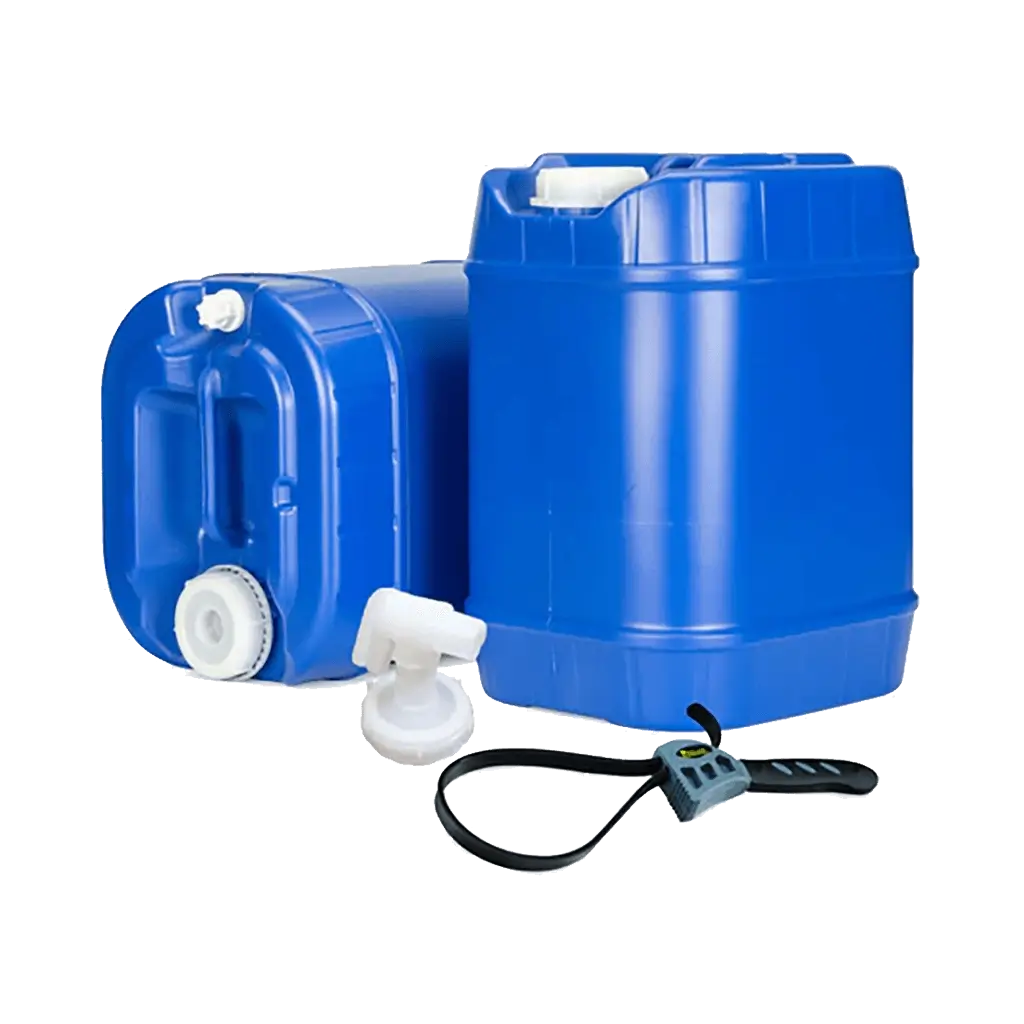5 to 30 Gallon Blue Water Container Packages - Stackable