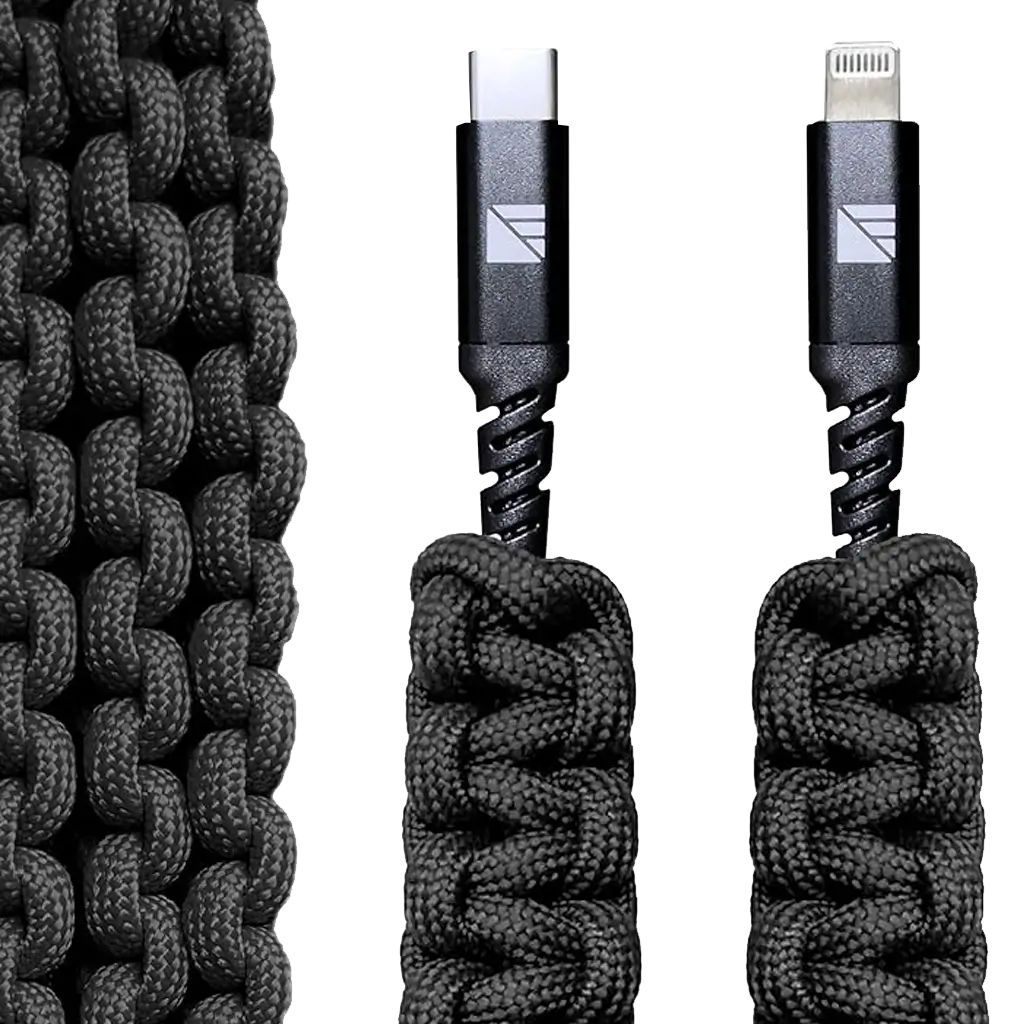 Dark Energy Lightning to C Paracord Cable & USB C to C Paracord Cable