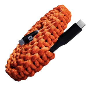Dark Energy USB C to USB C Paracord Cable hi-vis orange