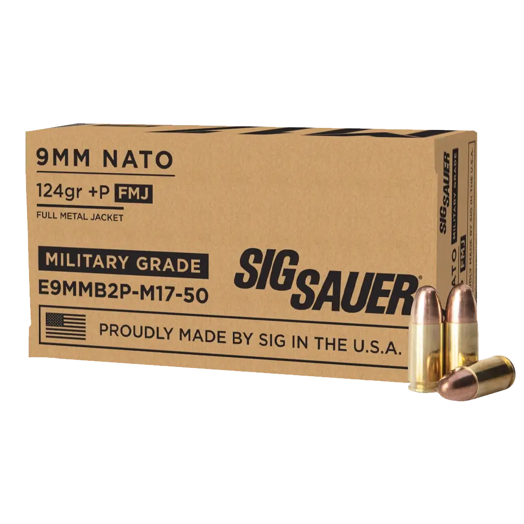 Sig Sauer 9mm - 124 Grain +P - FMJ - 50 Rounds
